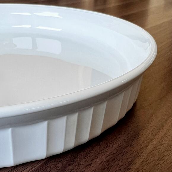 CorningWare Vintage 10" Round French White Quiche Pie Baking Dish, Model F3B - Picture 8 of 8